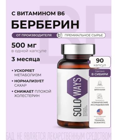 SOLOWAYS Berberin for weight loss 500 mg 90 capsules