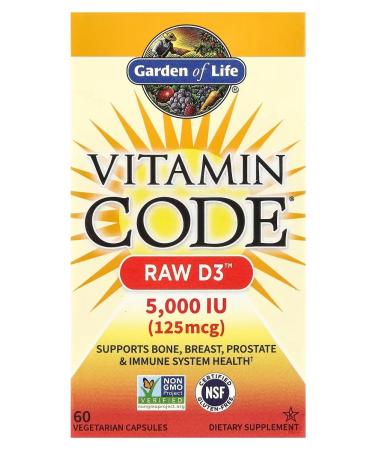 Garden of Life Vitamin Code Vitamin D3 5000 60 capsules - Buy Online on GoSupps.com