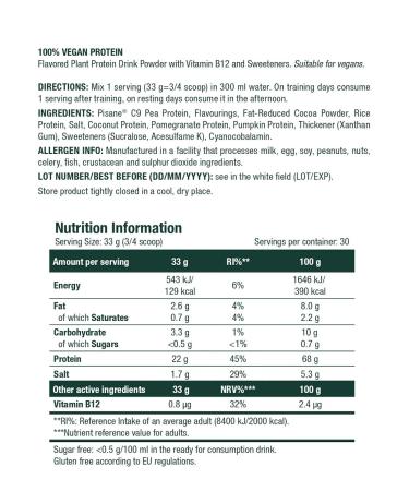 Scitec Nutrition Vegansky protein 100% Vegan Protein 1kg Chocolate - Buy Online on GoSupps.com