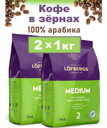 LOFBERGS Coffee in Arabica Medium Roast 2x1kg