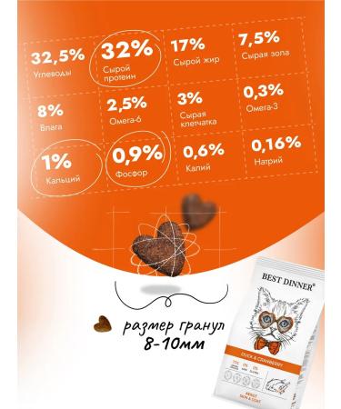 Best dinner Cat food for a dry duck cranberries 1.5 kg - Buy Online on GoSupps.com