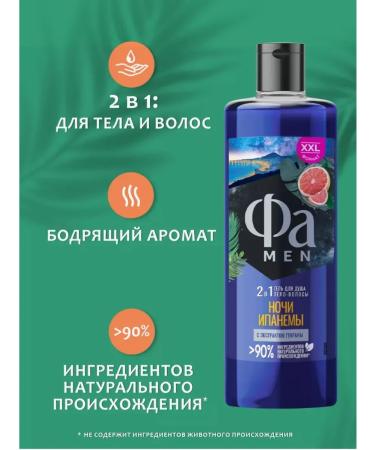 Shower gel MEN Night Ipanema 450 ml - Buy Online on GoSupps.com