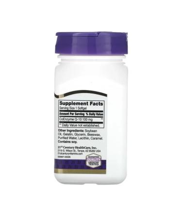 21st Century CO Q-10 100 Mg Coenzyme Q10 90 capsules - Buy Online on GoSupps.com