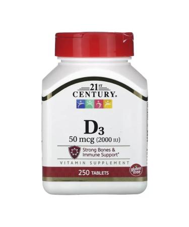 21st Century Vitamin D3 50 MCG vitamin D3 250 tablets