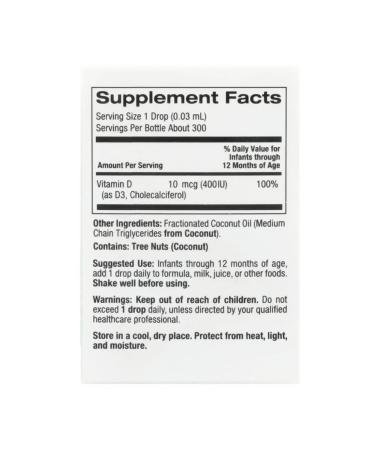 100% iherb vitamin D3 in drops for babies 400 IU (10 ml) - Buy Online on GoSupps.com