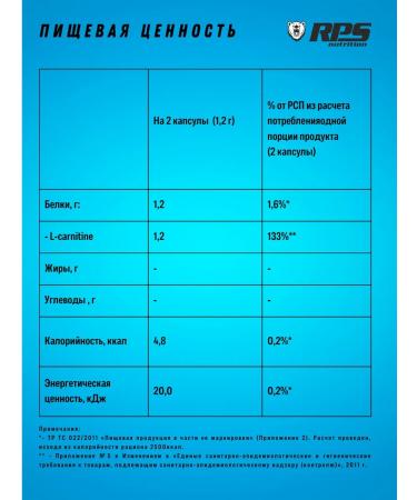 RPS Nutrition L-carnitine L-Carnitine 120 caps cardio fat burner - Buy Online on GoSupps.com