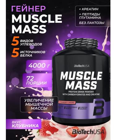 BioTechUSA Gainer Muscle Mass 4000 g. Strawberry