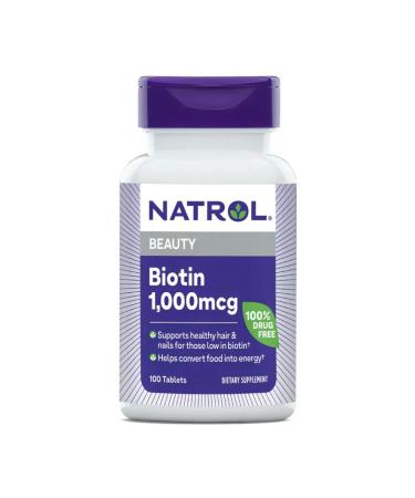 Natrol Biotin for hair. 1000 g Tab-100 B3 - Buy Online on GoSupps.com