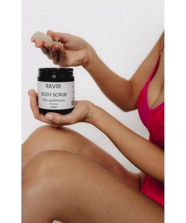 RAVIR Cosmetics Body scrub sugar anti -cellulite milk honey 250 ml - Buy Online on GoSupps.com