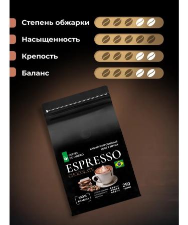 DE JANEIRO Coffee in grain chocolate Espresso flavored 250 g - Buy Online on GoSupps.com
