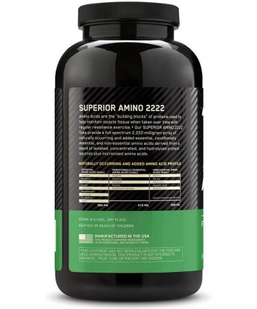 Optimum Nutrition Amino acids Superior Amino 2222 Tabs 320 tablets - Buy Online on GoSupps.com