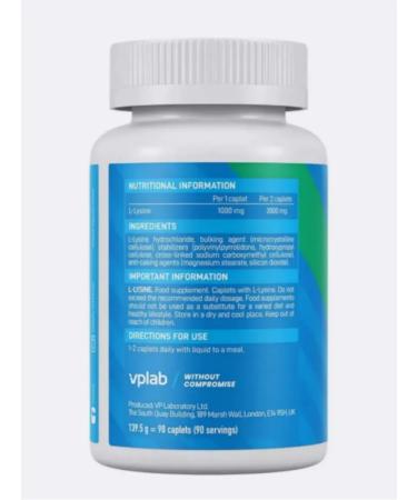 VPLab Amino acid L-Lisin 1000mg 90 capsules - Buy Online on GoSupps.com