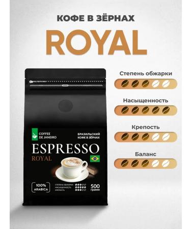 DE JANEIRO Coffee in grains 500 g Arabica Brazil Santos Espresso Royal - Buy Online on GoSupps.com