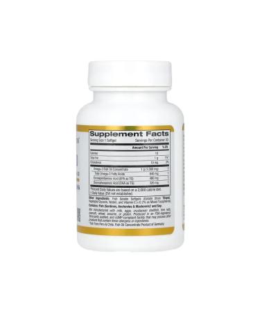 California Gold Nutrition California Gold Omega-3 800 Ultra concentrate 1000mg 30kap - Buy Online on GoSupps.com