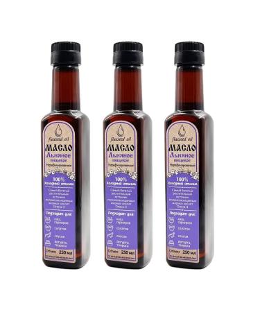 VegetabloiX Flax oil 3 x 0.25 l. (plastic) - Buy Online on GoSupps.com