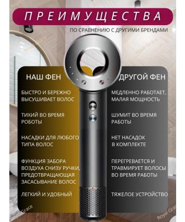 Feng with nozzles for hair Professional 5V1 with ionization - Buy Online on GoSupps.com