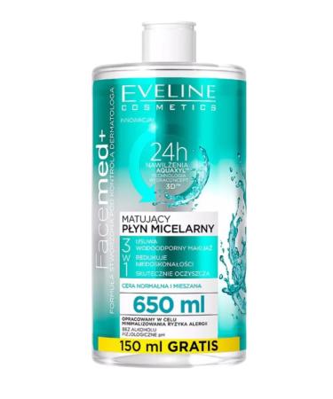 EVELINE Micellar water 3v1 matting Facemed+ 650 ml
