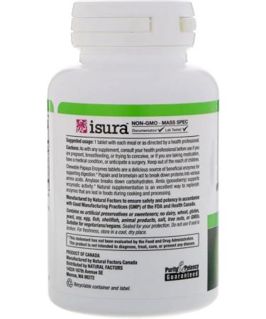 Natural Factors Papaya enzymes for digestion 120 chewing tablets - Buy Online on GoSupps.com