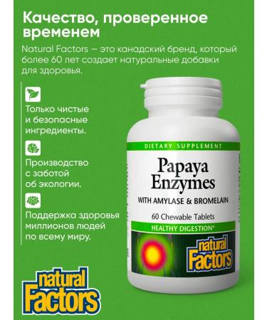 Natural Factors Papaya enzymes for digestion 120 chewing tablets - Buy Online on GoSupps.com