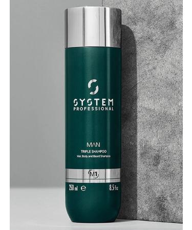 SYSTEM PROFESSIONAL Man triple hair shampoo beard and body 250 ml - Buy Online on GoSupps.com