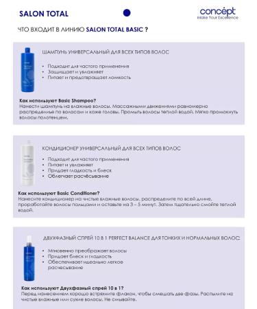 Concept Universal shampoo for all types of hair Basic Salon Total - Buy Online on GoSupps.com