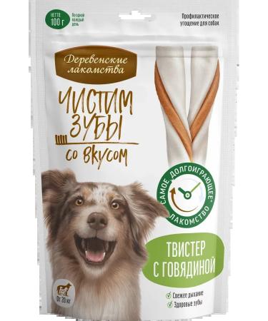 Country delicacies Twister with beef for dogs from 20 kg 100g 10pcs - Buy Online on GoSupps.com