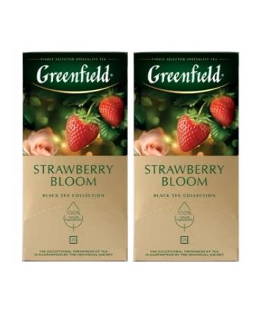 Tea Black Greenfield Straws Strawberry Bloom 2pcs of 25 Pack - Buy Online on GoSupps.com