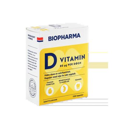 Biopharma Vitamin d capsules 120 Norway - Buy Online on GoSupps.com