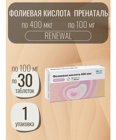 RENEWAL Folic acid 400mkg prenatal 30 TAB-1UP