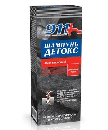 911 shampoo detox absorbing wood coal 150ml