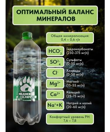 Bear Key Mineral water with magnesium non -carbonated 6 pcs 1 liter - Buy Online on GoSupps.com