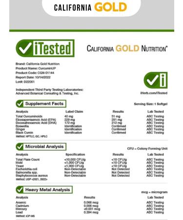 California Gold Nutrition Kurkumin and Omega-3 - Buy Online on GoSupps.com