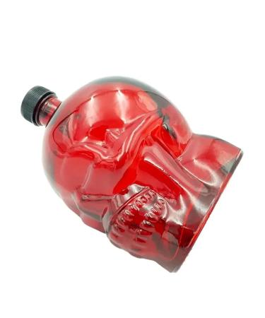 BottlePlus Bottle skull glass 0.85l vodka moonshine whiskey red - Buy Online on GoSupps.com