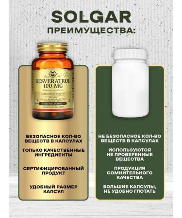 SOLGAR Resveratrol 100 mg 60 pcs - Buy Online on GoSupps.com