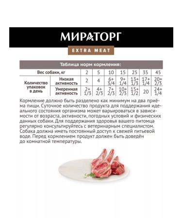 Miratorg Wet feed for dogs of all breeds with lamb 85g*24 - Buy Online on GoSupps.com