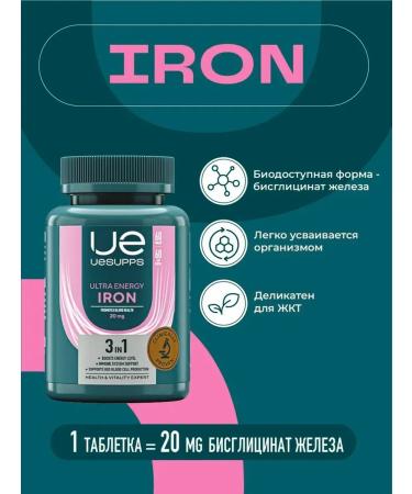 UESUPPS Iron Vitamins 60 Ultra Energy capsules - Buy Online on GoSupps.com