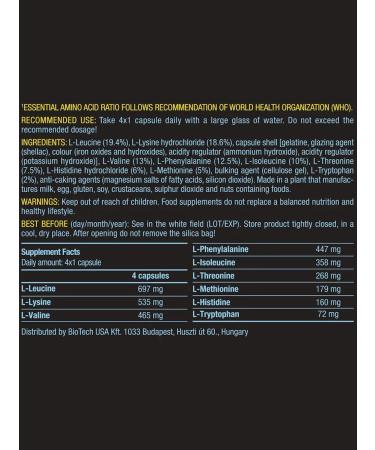 BioTechUSA EAAA 200 caps amino acids - Buy Online on GoSupps.com