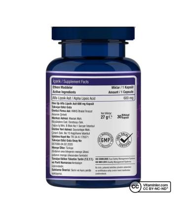 One Up Alpha lipoic acid 600 mg 30 plant capsules T rkiye - Buy Online on GoSupps.com