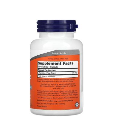 Natures Plus L-Tyrosine L-tyrosin 500 mg 120 capsules - Buy Online on GoSupps.com