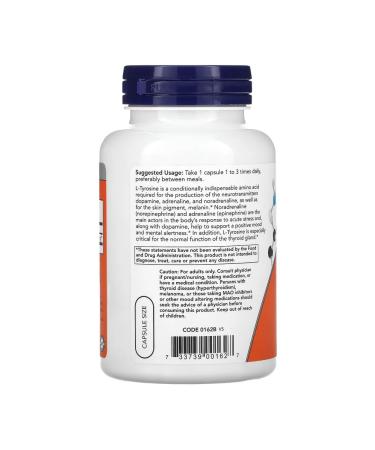 Natures Plus L-Tyrosine L-tyrosin 500 mg 120 capsules - Buy Online on GoSupps.com
