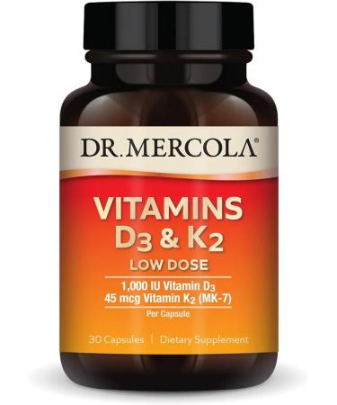Dr Mercola Vitamins D3 and K2 in a low dose 30 capsules - Buy Online on GoSupps.com