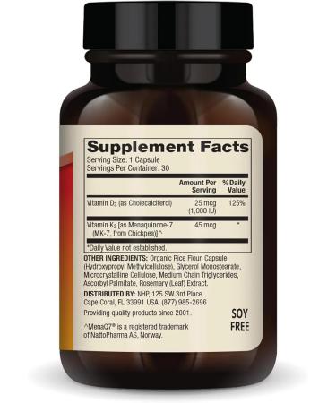 Dr Mercola Vitamins D3 and K2 in a low dose 30 capsules - Buy Online on GoSupps.com