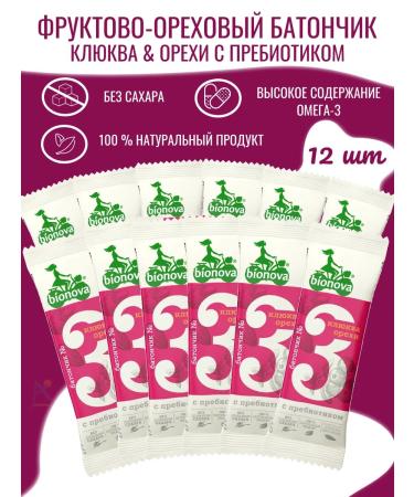 Bionova Fruit-naughty bars with cranberries and nuts 35 gr*12