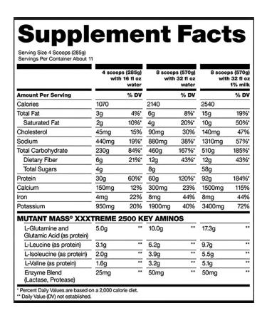 Mutant Mass Extreme 2500 2720 g - Buy Online on GoSupps.com