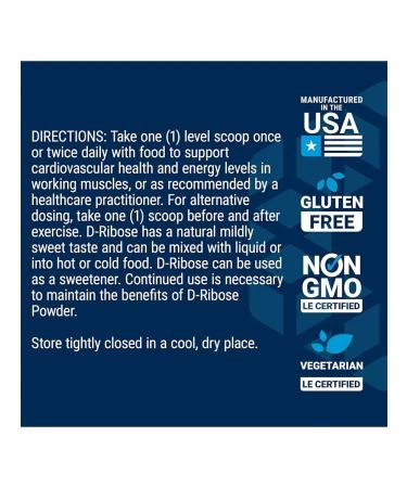 Life extension Rbosa in powder D Ribose Powder 150g - Buy Online on GoSupps.com