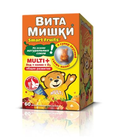 Vitamin Bears Multi plus iodine+choline pastilles chewing 60pcs