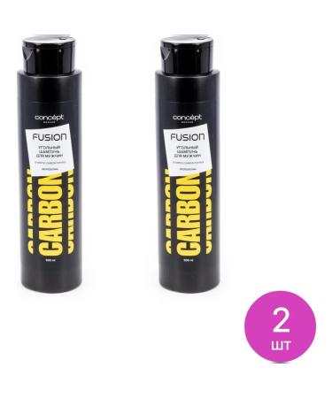 CONCEPT MOSCOW Hair shampoo men's carbon charcoal 500ml 2 pcs