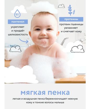 LULU Foam for bathing and shampoo for babies 0+ 2V1 2 pcs - Buy Online on GoSupps.com