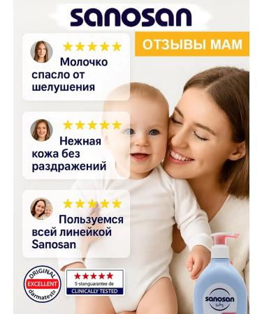 SANOSAN Baby milk for the body moisturizer with a panthenol of 500 ml - Buy Online on GoSupps.com