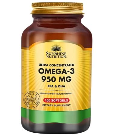 Omega 3 fish oil 950 mg 100 capsules - Buy Online on GoSupps.com